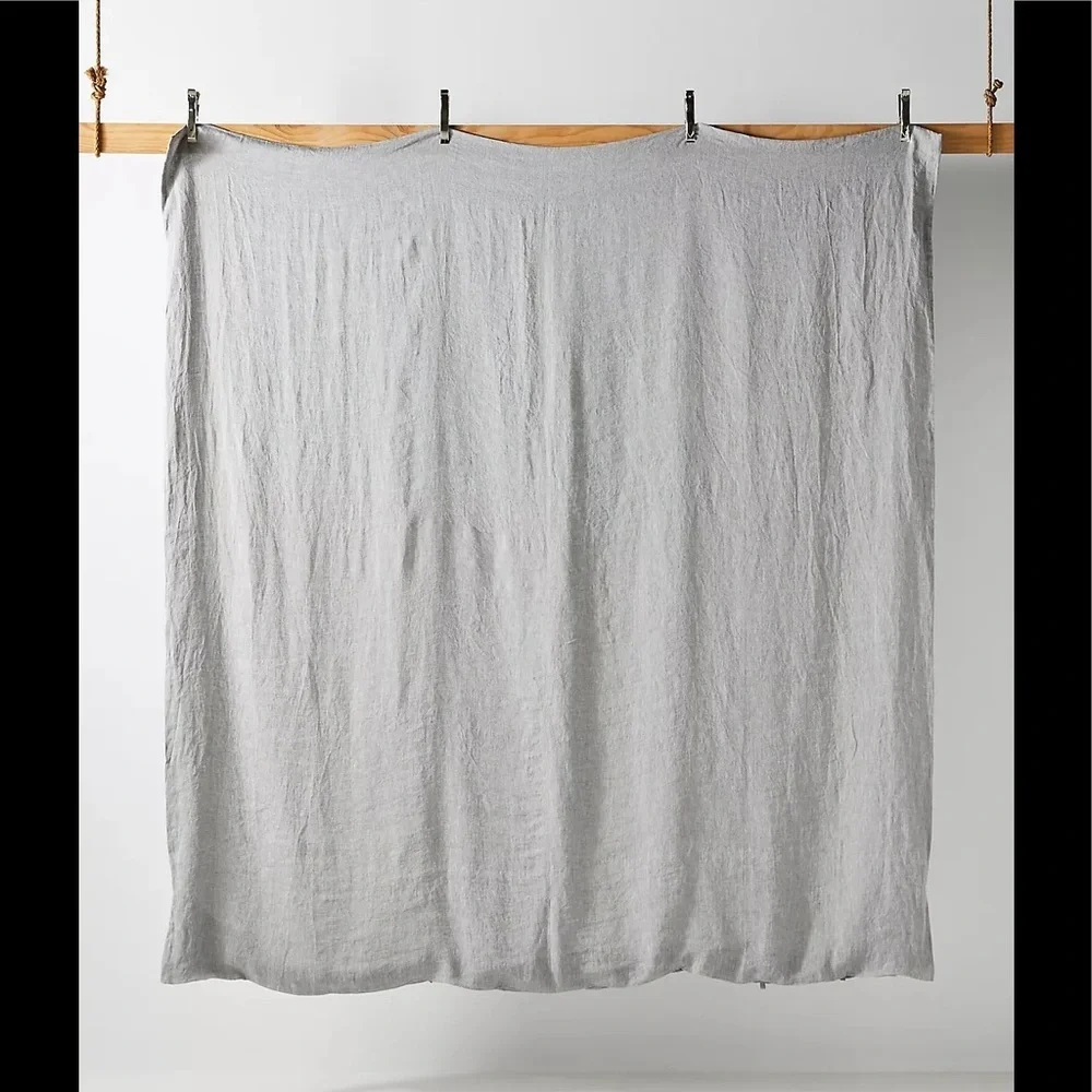 New Anthropologie Harmony Hemp Duvet Cover Gray Queen